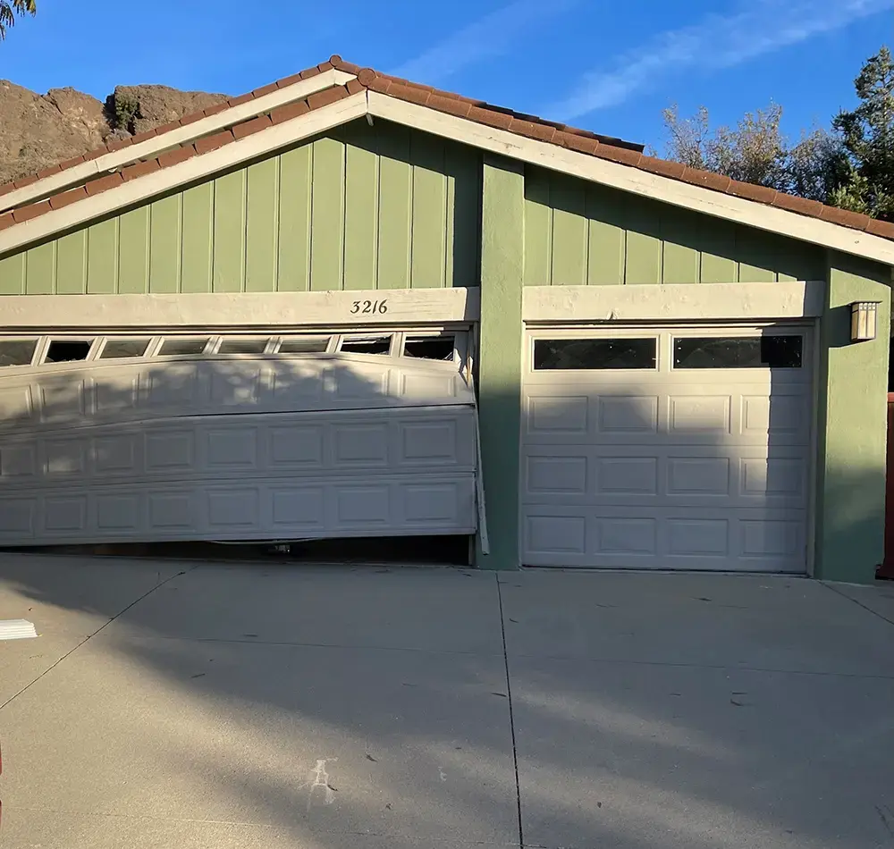 broken garage door