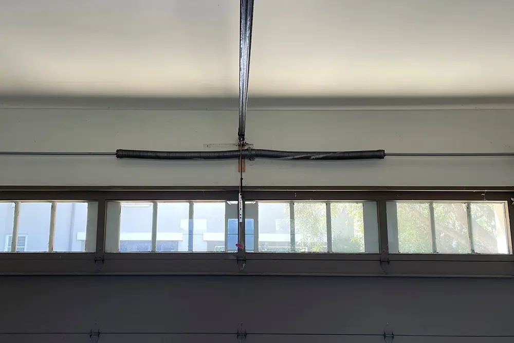 garage door after broken spring repaired