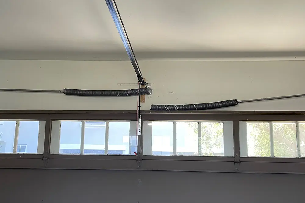 garage door with broken spring